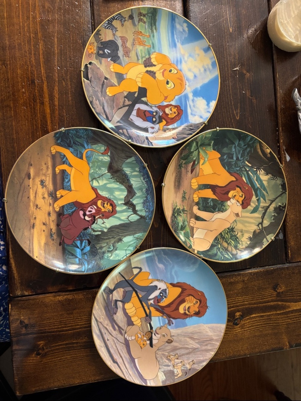 Disney Lion King Collectible Wall Plates - Yellow, Brown, Green, Blue
